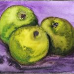 Grüne Äpfel Aquarell
