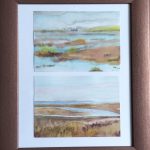 Landschaft Insel Fanö, Acryl, zwei Bilder DIN A6