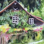 Haus in Österreich, Aquarell, 32 x 24 cm