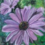 Lila Aster, Acryl, 40 x 60 cm