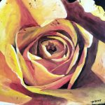 Gelbe Rose, Acryl, 50 x 50 cm