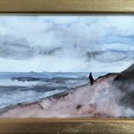 Strandspaziergang, Aquarell, DIN A6