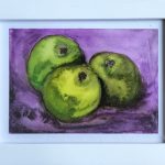 Grüne Äpfel, Aquarell, DIN A6