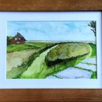 Hallig Gröde, Aquarell, DIN A6