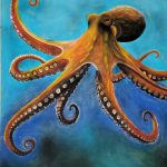 Oktopus, Pastellkreide, 70 x 100 cm